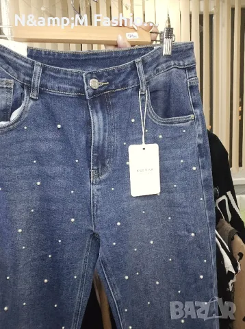 Дънки с перли, снимка 3 - Дънки - 48596155