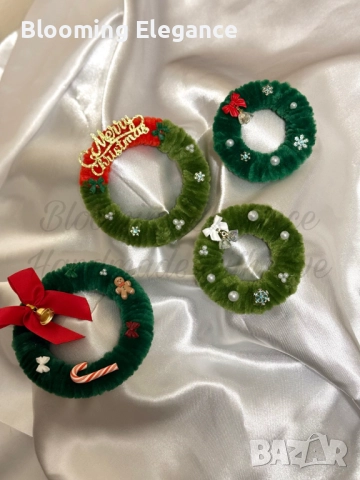 Коледни мини венчета от плюшена тел