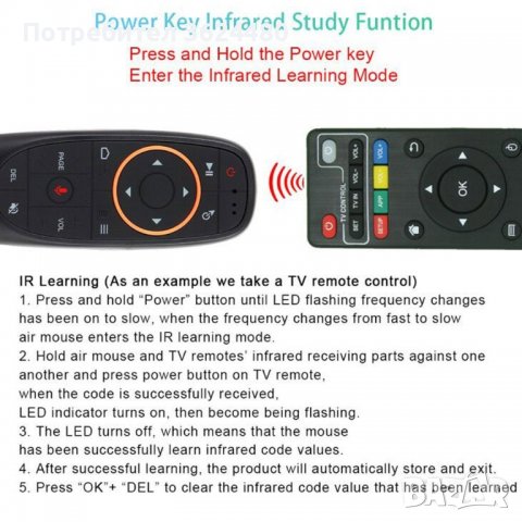 USB безжична мишка за TV BOX с гласови команди , снимка 5 - Дистанционни - 39975220