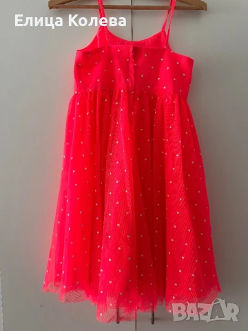 H&M цикламена рокля на сърца с тюл 140 см 9-10 г, снимка 2 - Детски рокли и поли - 50726521