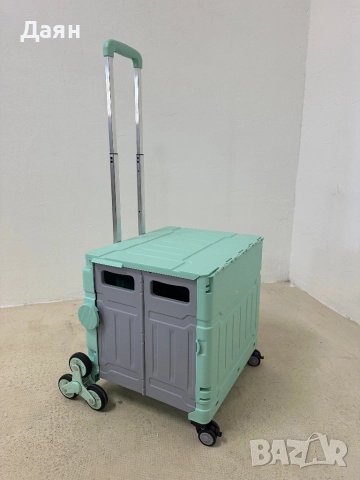 Сгъваема пазарска количка HOMCOM с телескопична дръжка