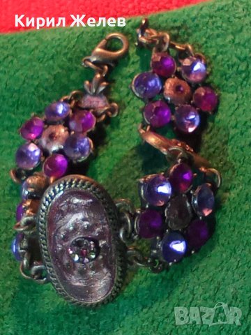 ПОСРЕБРЕНА ВИНТИДЖ ГРИВНА с АМЕТИСТ КАМЪНИ 40951, снимка 2 - Гривни - 29546027