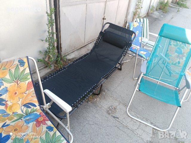 шезлонг сгъваем черен стол за плаж, черно легло , снимка 9 - Къмпинг мебели - 41620331