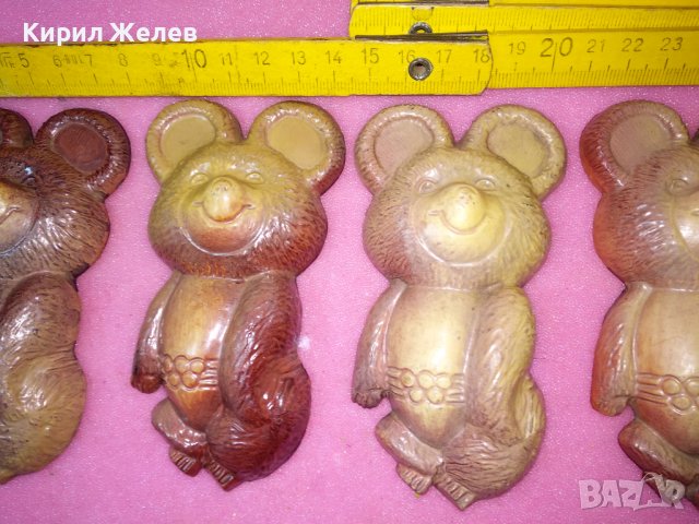 5 СТАРИ БАКЕЛИТЕНИ МЕЧЕТА МИША ТАЛИСМАН на ОЛИМПИЙСКИТЕ ИГРИ МОСКВА 1980г. СССР СУВЕНИР РЕДКИ 246666, снимка 6 - Колекции - 44314047