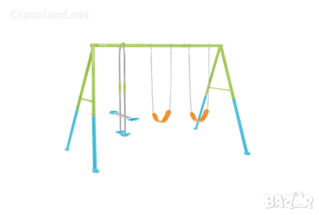 Комбинирана сглобяема детска люлка 3в1, 343 x 254 x 211 см INTEX CROCOLAND, снимка 1 - Градински мебели, декорация  - 44768758
