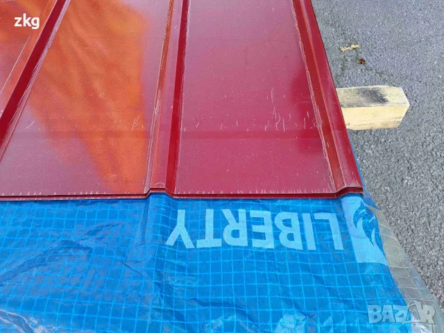 Покривна пластифицирана ламарина TR20x280-1120 RAL3011 L=3.2м в София, снимка 6 - Строителни материали - 55770678