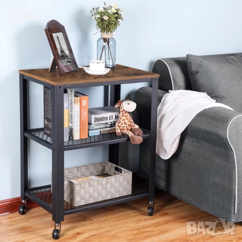 Кухненска количка VASAGLE на 3 нива, органайзер за съхранение на колела , снимка 2 - Етажерки - 52827165