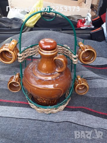 Керамичен соц.сувенир с чаши, снимка 1