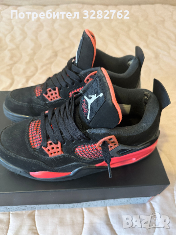 Nike Air Jordan Retro 4 Red Thunder, снимка 3 - Маратонки - 44619954