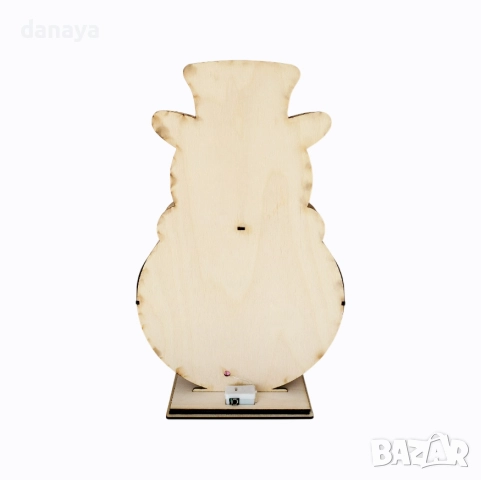 6097 Голям светещ снежен човек MDF коледна украса с LED многоцветни светлини, снимка 6 - Декорация за дома - 51466137