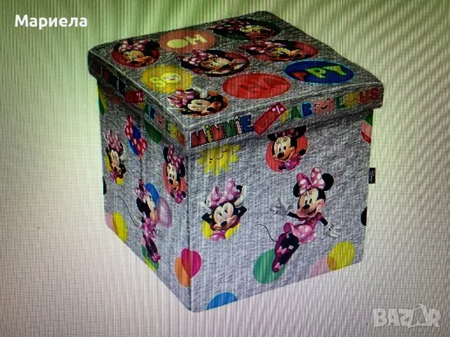 Табуретка ”Мики Маус” / Детска Табуретка с място за съхранение, снимка 4 - Мебели за детската стая - 50347234