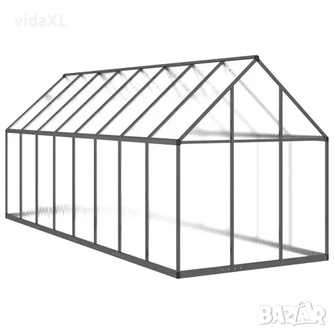 vidaXL Оранжерия с основа рамка антрацит 445x169x195 см алуминий(SKU: 3266334)