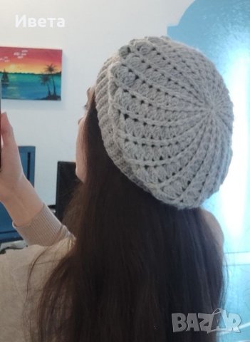 Плетена шапка, снимка 6 - Шапки - 39544658