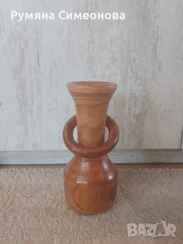 Дървена ваза , снимка 2 - Вази - 48086458