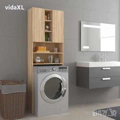 vidaXL Шкаф за пералня, дъб сонома, 64x25,5x190 см, снимка 2 - Шкафове - 56147857