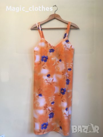 Лятна рокля с презрамки(оранжева), стил 90-те, българско производство, снимка 1 - Рокли - 40397084