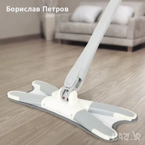 Уред с микрофибърна подложка за миене на под / Глава на моп: 32 * 14,3 cm; Дължина на уреда- 140 см, снимка 9 - Мопове, кофи, четки и метли - 56194071