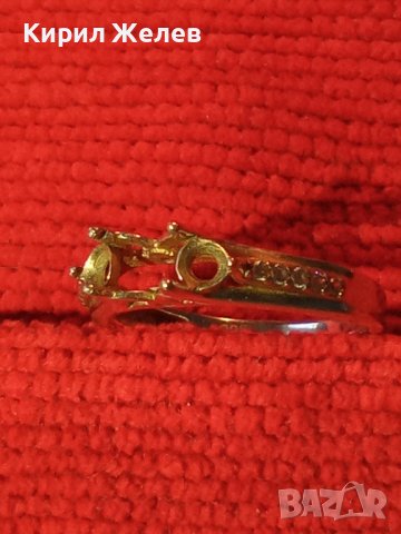 СТАР СРЕБЪРЕН ПРЪСТЕН СРЕБРО 925 с ГНЕЗДА за ИНКРУСТИРАНЕ на 3 СКЪПОЦЕННИ КАМЪЧЕТА 28765, снимка 12 - Пръстени - 37268785