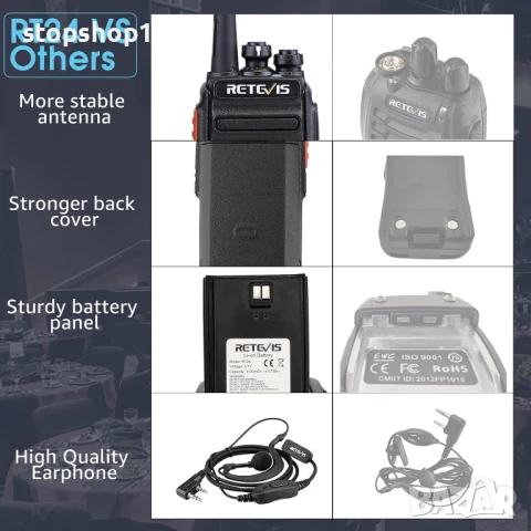 Retevis RT24 Plus презареждаща се уоки-токи, радиостанция с голям обхват, нелицензирана 16 канал, снимка 6 - Други - 50851252