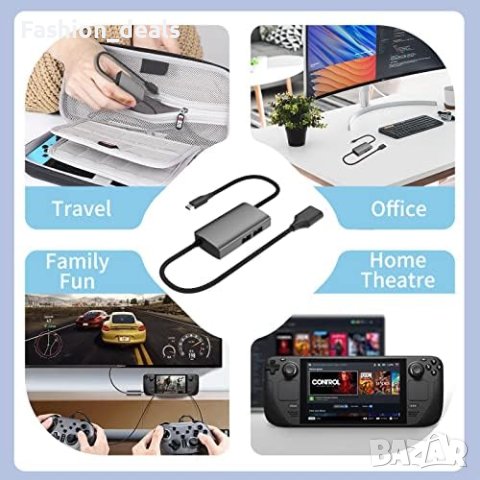 Нова Докинг станция за Steam Deck Nintendo Switch с HDMI 2.0, 3 USB-A, снимка 5 - Друга електроника - 41891266