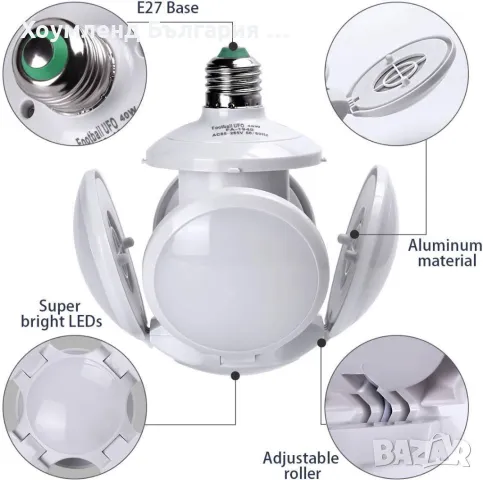 Мощна сгъваема сверична лампа 40W, снимка 11 - Лед осветление - 48770268