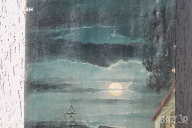 Стара картина масло върху платно, снимка 6 - Картини - 50085064