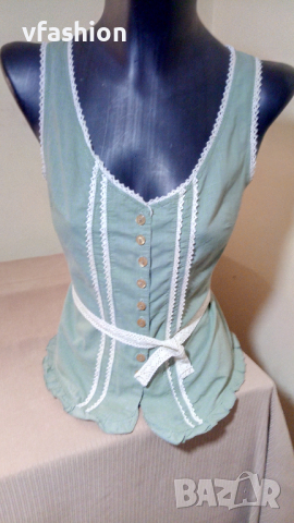 Дамска блуза с плетени елементи, снимка 3 - Корсети, бюстиета, топове - 36316647