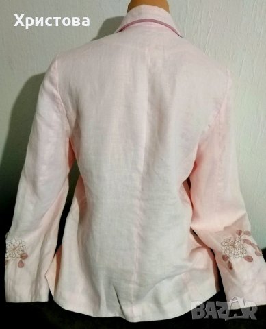 Бледо розово сако с бродерии на ръкавите, M/L, снимка 2 - Сака - 38971843