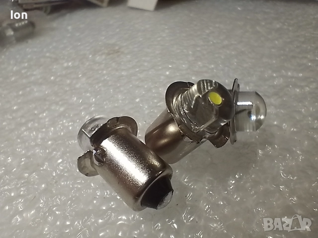 Светодиодни крушки 4.5V, 0.5W и 6V, 0.6W с топло бяла светлина 3000К за велосипеди, снимка 2 - Лед осветление - 51453988