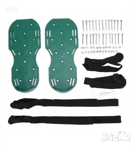 Аератор за тревни площи, ARSA GO, комплект с 2 аератора, 28 зъба, 3 стабилизиращи ленти, универсален, снимка 3 - Други - 53251168