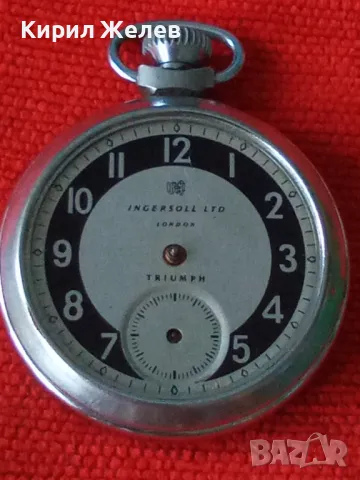INGERSOLL LTD LONDON TRIUMPH MADE in GT. BRITAIN Стар АНГЛИЙСКИ ДЖОБЕН ЧАСОВНИК ФУНКЦИОНИРАЩ 23508, снимка 17 - Джобни - 45095590