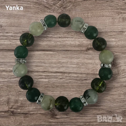 Гривна ръчна изработка-Котешко око, снимка 6 - Гривни - 51296706