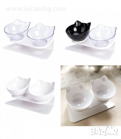 ПОСТАВКА С ДВЕ КУПИ ЗА ХРАНА И ВОДА ЗА КОТКИ - код  2742, снимка 2 - За котки - 33920338