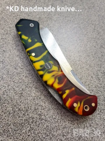 Сгъваем нож ръчно изработен от N690 стомана, снимка 4 - Ножове - 49960317