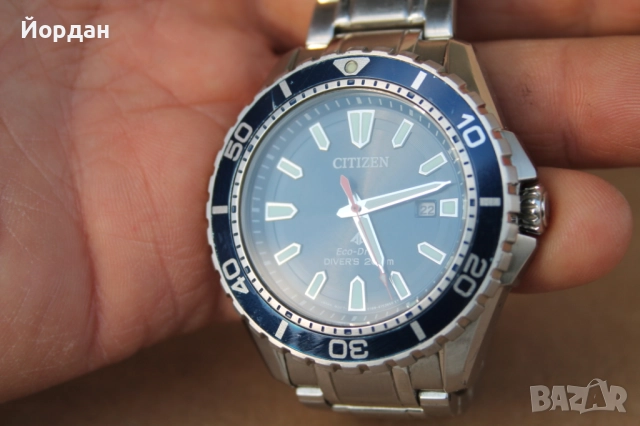 Японски мъжки часовник ''Citizen Eco Drive/Divers 200 m'', снимка 2 - Мъжки - 52565213