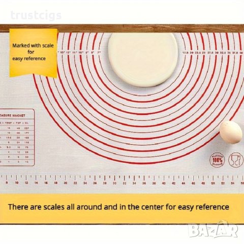 Силиконова подложка за месене и точене на брашно 60/40, снимка 3 - Аксесоари за кухня - 44501090