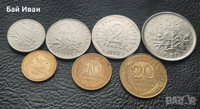 Лот монети 5 , 10  и 20 сантима, 1/2 , 1 , 2 и 5 франка - Франция /1/- чудесни- топ цена !, снимка 10 - Нумизматика и бонистика - 49645926