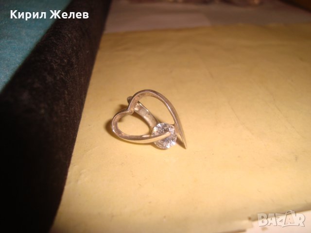 СКЪПОЦЕННА СРЕБЪРНА АРТ СЪРЦЕВИДНА ОБЕЦА СРЕБРО 925 с ЮВЕЛИРНО ФАСЕТИРАН ЦИРКОН 25712, снимка 4 - Обеци - 35818503