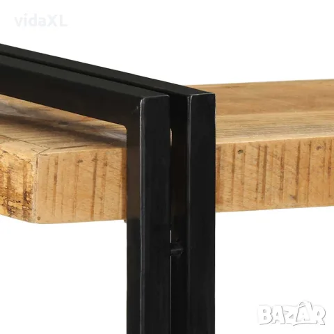 vidaXL Стенен рафт 110x33x45 cm Масивна груба дървесина Манго, снимка 7 - Етажерки - 56147549