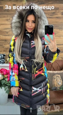 Louis Vuitton Дамско Дълго Яке С Естествен Пух На Качулката Код W.S.O.35, снимка 2 - Якета - 52947477