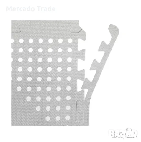 Декоративни подложки - килим за под, Тип Пъзел, Сив ба бели точки, снимка 3 - Декорация за дома - 49659894