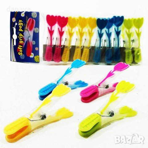 3694 Комплект щипки за пране Лале, 10 броя, снимка 4 - Сушилници - 40628759