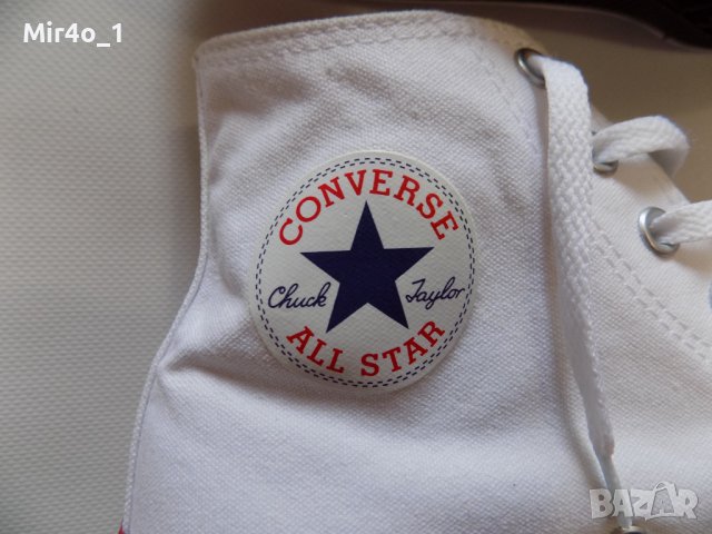 нови кецове converse all star маратонки оригинал мъжки високи бели 44, снимка 6 - Спортни обувки - 40955695