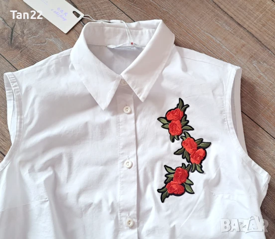 Нежна бяла  дамска риза, снимка 2 - Ризи - 51237398