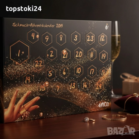 Луксозен бижутерен адвент календар, снимка 5 - Бижутерийни комплекти - 52680052