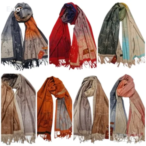 Елегантен дамски шал с изтънчен дизайн и стилни цветови комбинации, снимка 9 - Шалове - 48464111