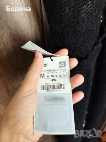 ZARA нова с етикет рокля от алпака с камъни, снимка 11 - Рокли - 53724624