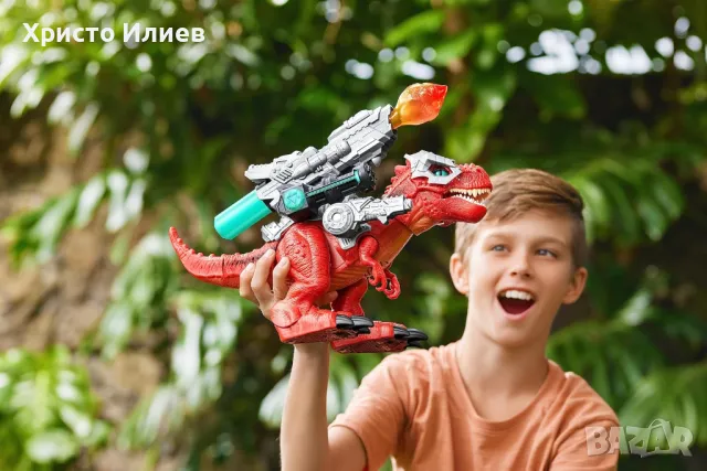 Динозавър Тирекс Трекс с бойно оръжие движения и звуци 30см Zuru Robo Alive Джурасик свят, снимка 7 - Фигурки - 47586177