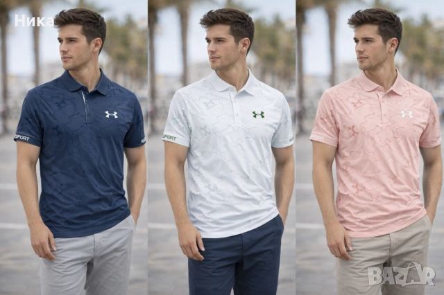 Блуза с яка - тъмно синя, розова и бяла