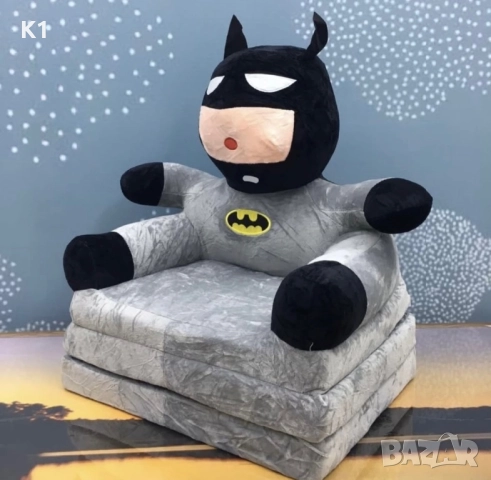 2в1 Плюшен фотьойл-легло Батман / Batman кресло плюшени играчки